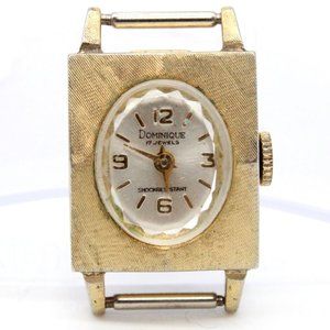 Vintage Dominique Watch Womens Gold Tone Stainless Steel Classic Wind Up 60's